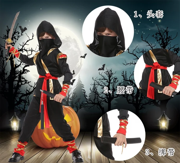 2022 Carnival Party Role Play Halloween Boys Japanese Ninja Costume party costume For 1-12 years