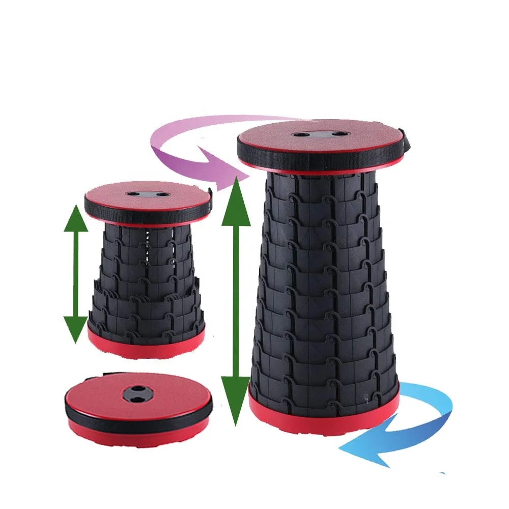 
Retractable Folding Stools Sturdy Portable Lightweight Plastic Stool for Camping Adults Kids 