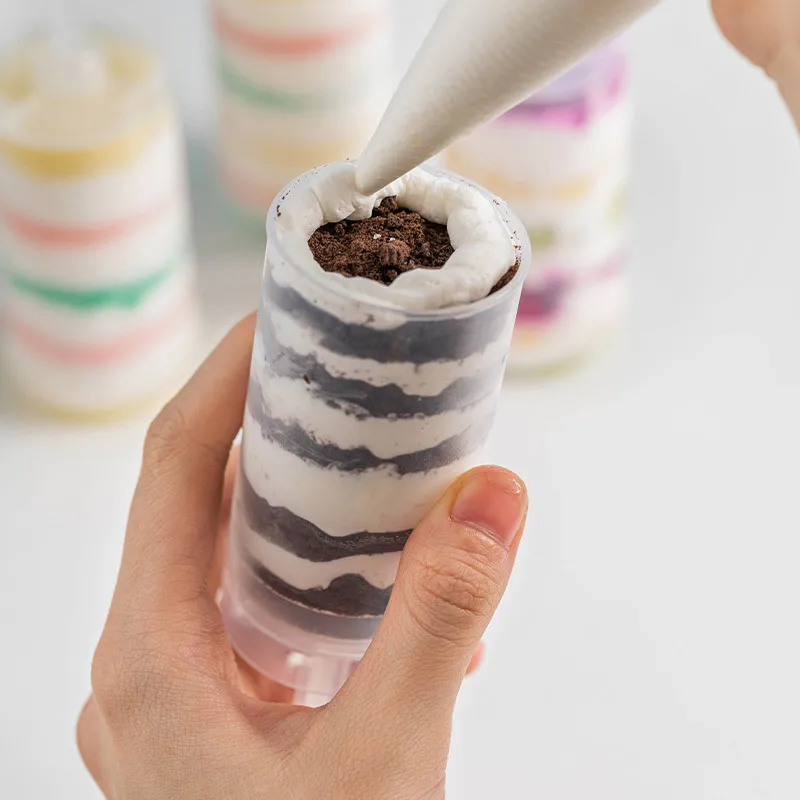 Hot sales push bucket rainbow ice cream DIY baking mold dessert table decoration cake ice cream PP Push Up push cake tube