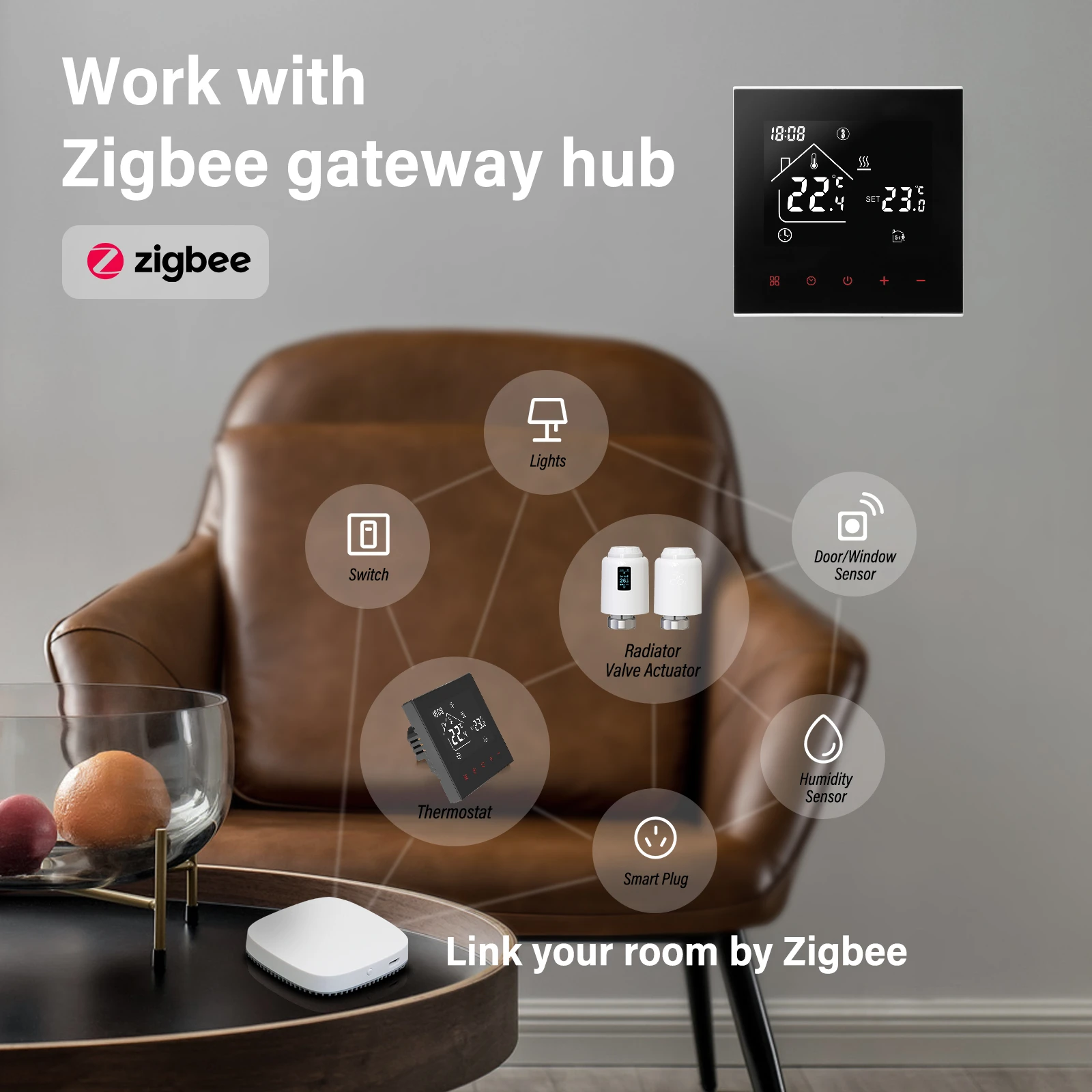 3A water underfloor heating room thermostat Zigbee smart Tuya thermostat for hydraulic water heating system