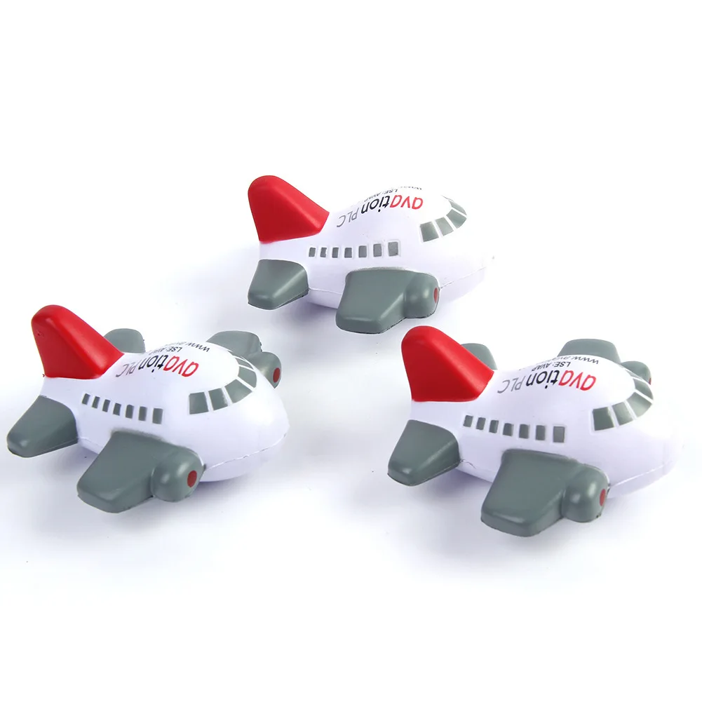PU Airplane Shape Stress Reliever Ball Soft With Custom Logo For Children And Adults