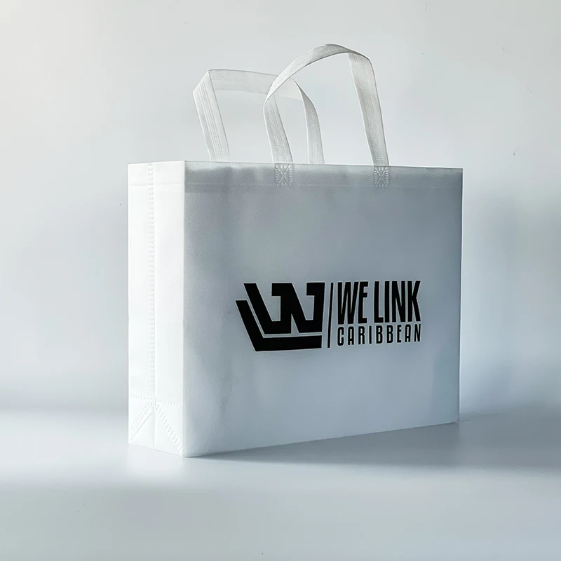 high quality color logo printed grocery promotional and reusable non woven shopping tote bag eco pp laminated non woven bag