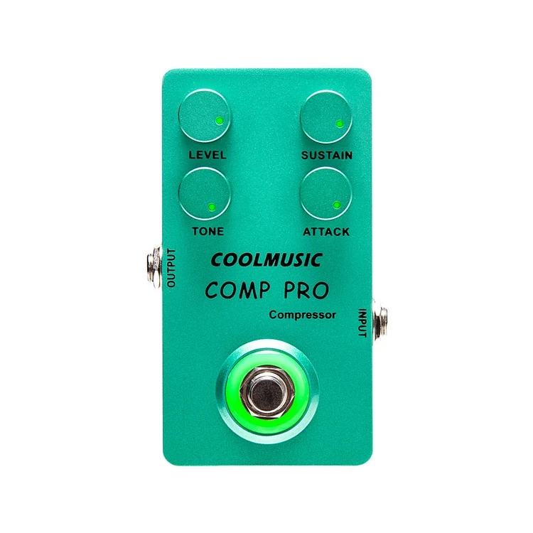 COOLMUSIC Compressor Effect Pedal True Bypass Guitar Effect Pedal with 4 Rotating Knobs and Foot Switch for Electric Guitar Bass