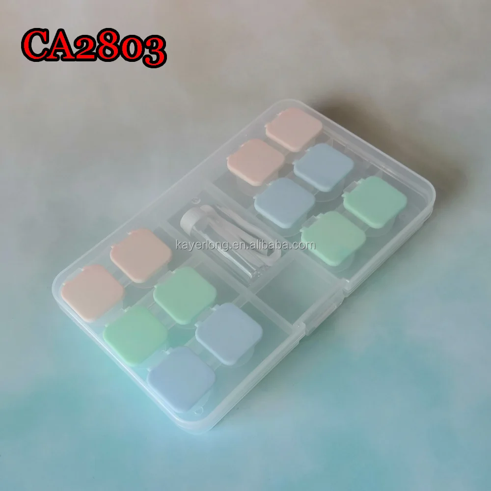 contact lens case, jelly color slip cap 6pcs set cartoon travel box CA2803