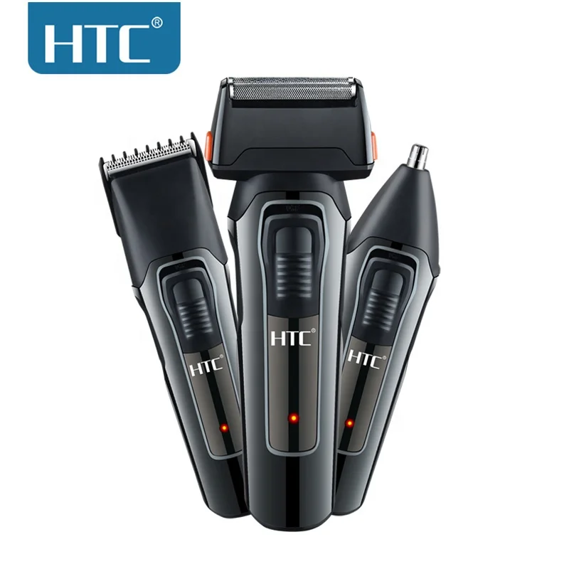 HTC AT-1088C 3 в 1 Мужской комплект для ухода за волосами с мощной бритвой из фольги триммер для носа и триммер для волос