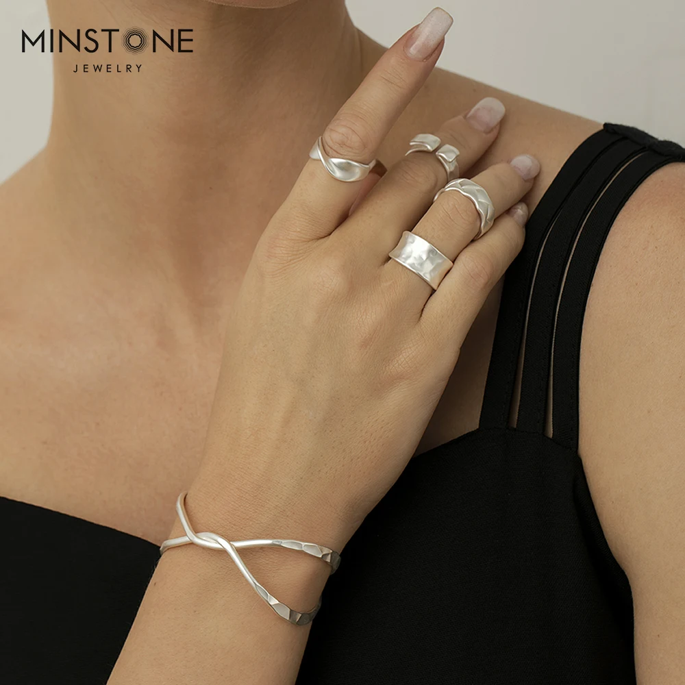 2022 new high quality brass matte silver plated trendy gold rings hiphop open rings for women