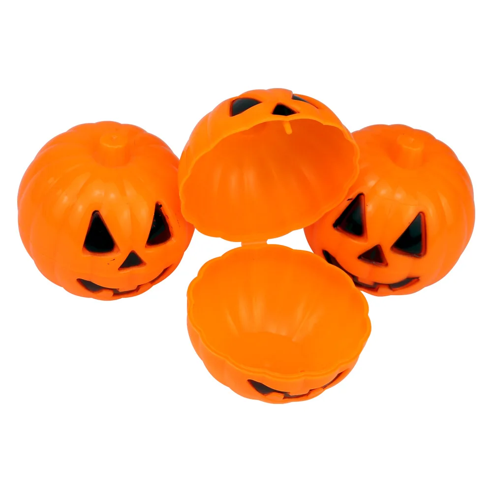 Openable Pumpkin Bucket Party Carnival Gifts Portable Pumpkin Buckets Candy Holder Pot with Handle for Halloween