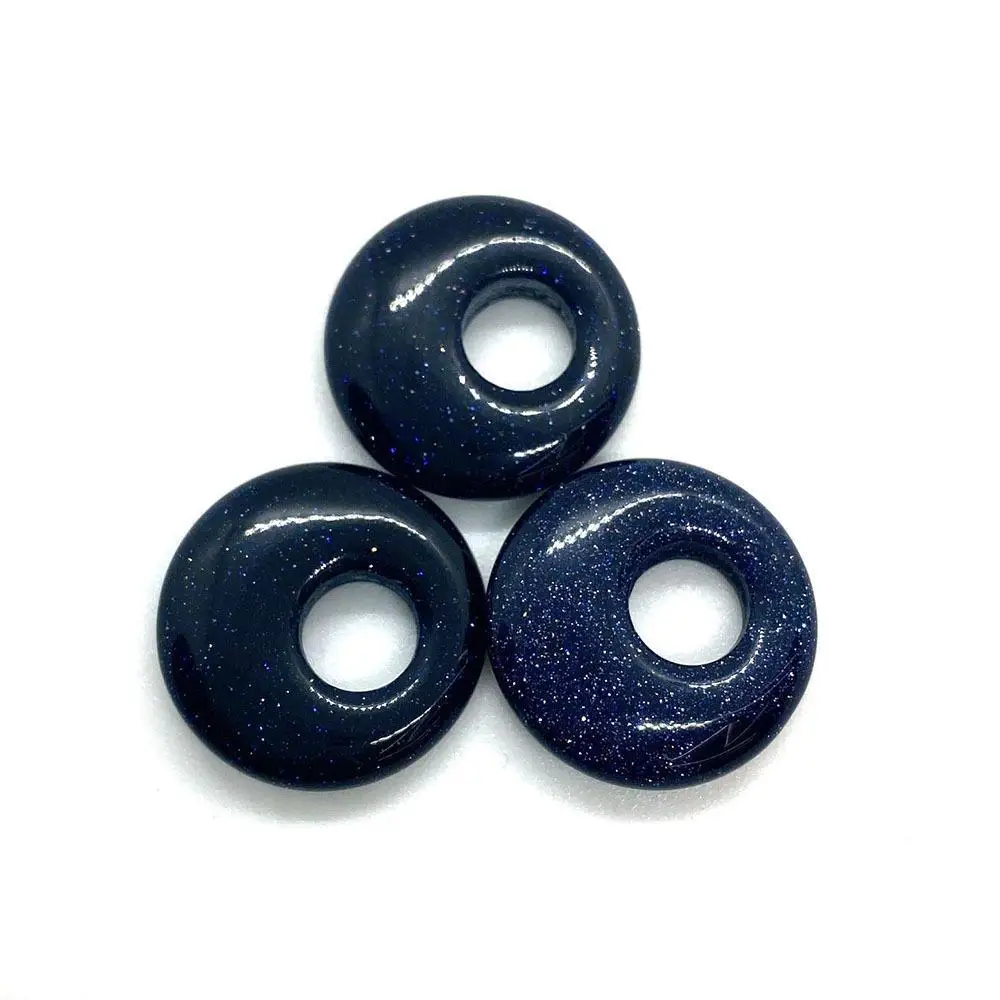 Natural Stone Donut Pendants Size Round Howlite Tiger Eye Carnelian etc For Sale