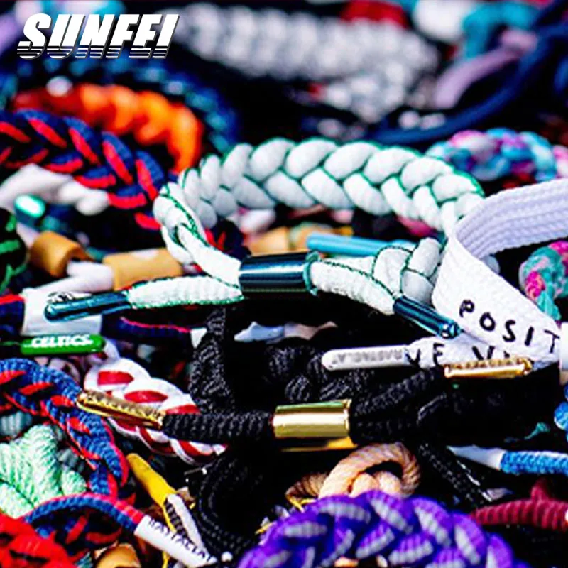 sunfei Flat Rope Lace Bracelet Wristband Bracelet Shoelaces Zinc Alloy Custom Printed Logo man sporting fashion  Bracelet