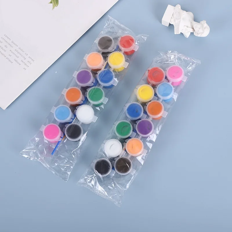 New acrylic paints set paint 3ml 12colors Strip Plastic Pots for children for school for kindergarten DIY acrylic paints set