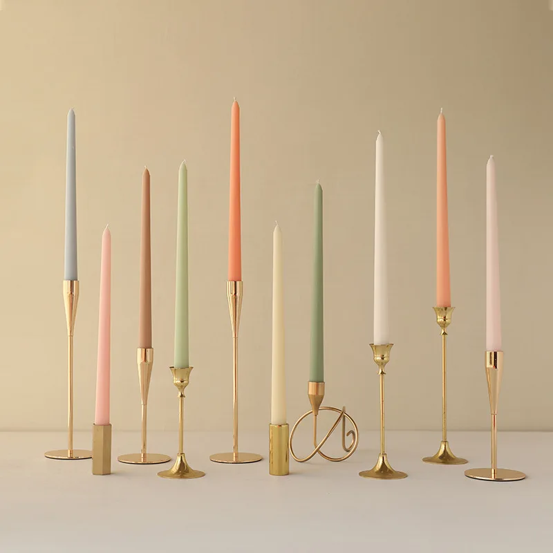 Multi Color Long Candles Home Decoration Long Lasting Burning Design Candles For Wedding White Black Rod Candles