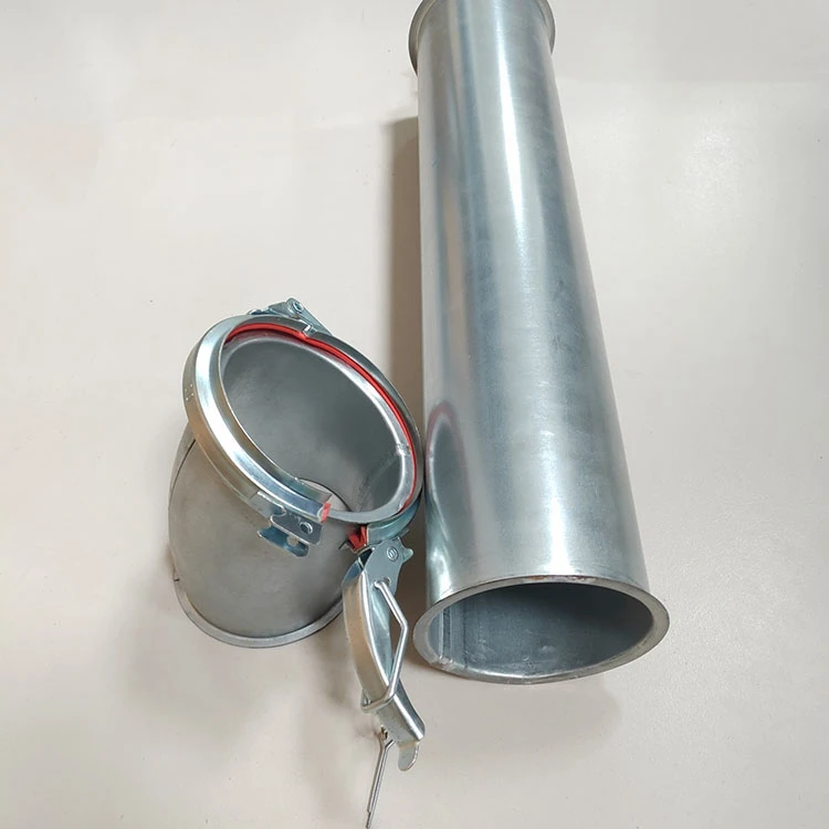 Galvanized Steel Quick Fit Duct , 4 in Duct Fitting Ductwork for Dust Extraction Ducting