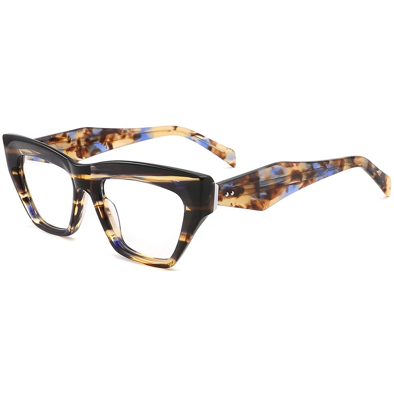 Glasses top seller thick square frame eyeglasses handmade big size acetate frame dark transparent color luxury unisex eyewear