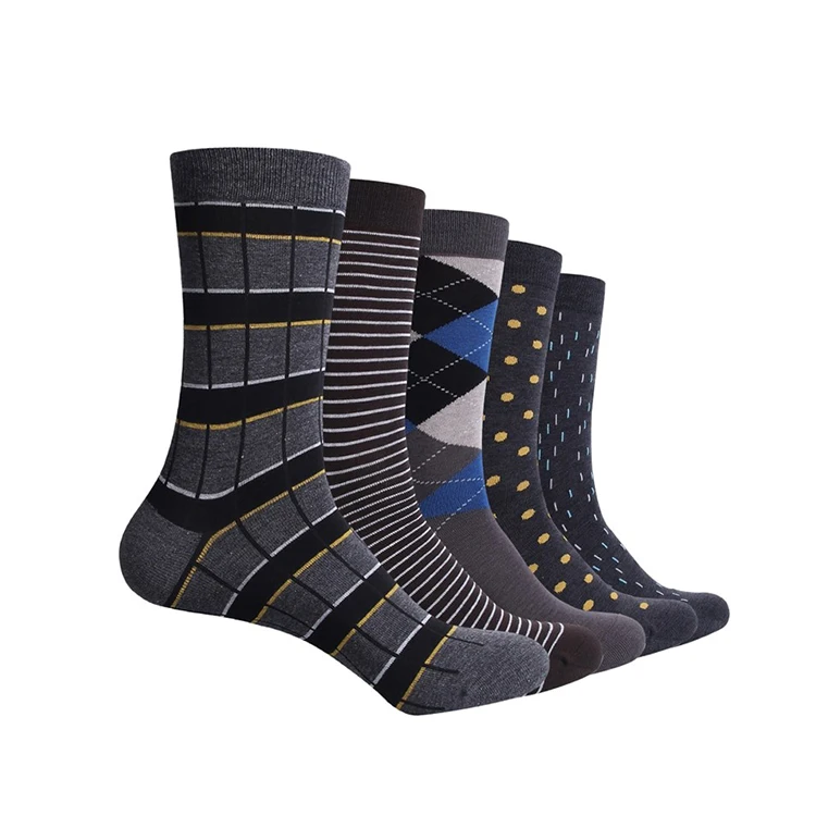 Custom classic formal office business Man socks bamboo black dress socks argyle mens business casual crew dress socks for men