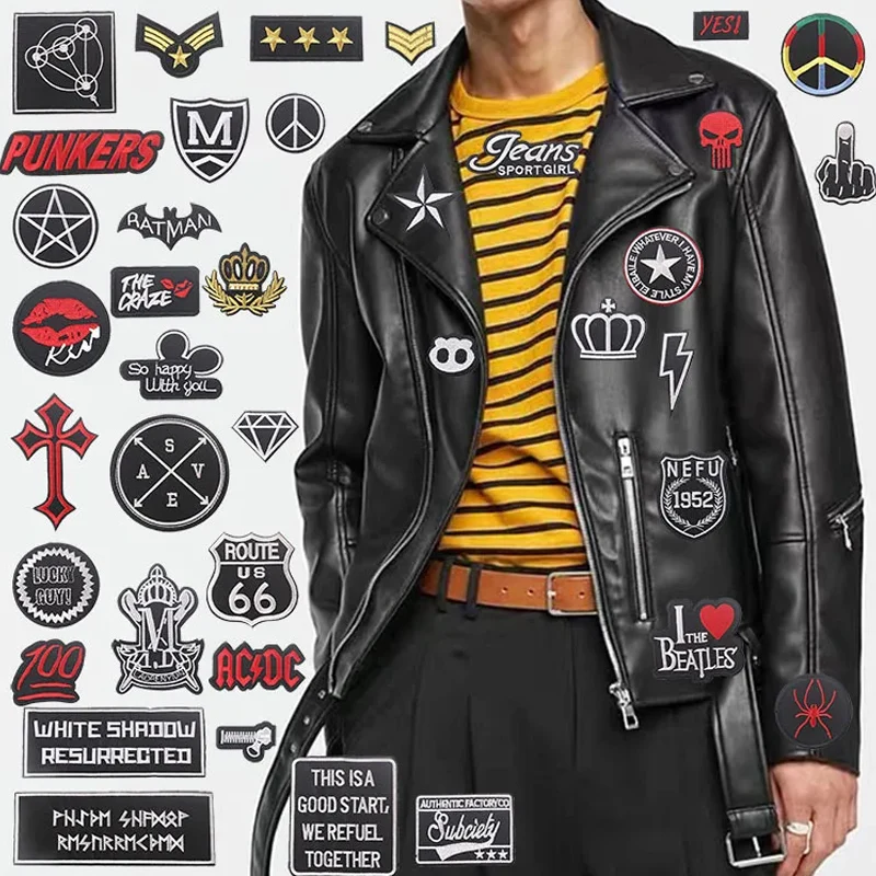 custom logo heat cut hat iron-on patches handmade sew on embroidery patches for clothing