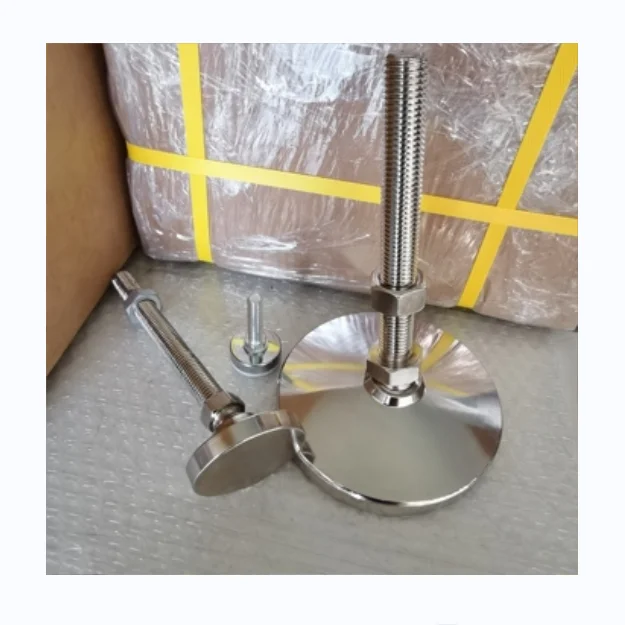 ZR Furniture Legs SS Stud Base Machine Leveling Feet Steel Adjustable Leveling Foot Fixed PP Plastic M8 M10 M12 3/8-16