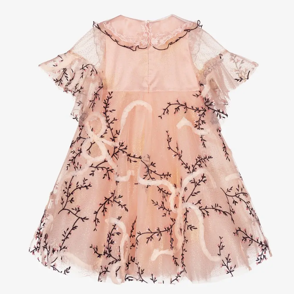 Lace Dress for Kids Wedding Bridesmaid Pageant Party Princess Communion Sequins Puffy Tulle Dresses for teenagers