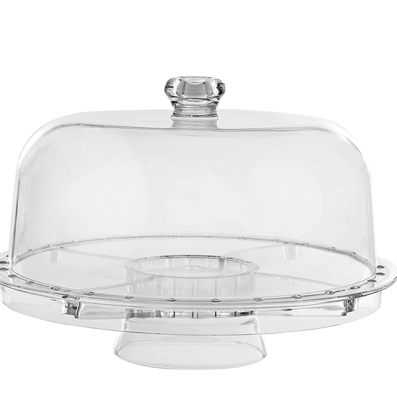 2022 hot sale round bottom multifunction suitable for salad bowl vegetable platter 6 in 1 multifunction cover cake plate