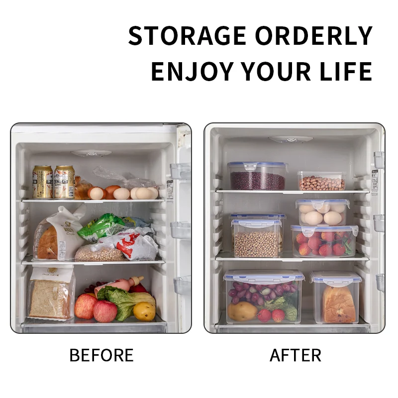 High Quality Keep Fresh Food Grade Plastic Transparent Food Storage Container Airtight With Clasp