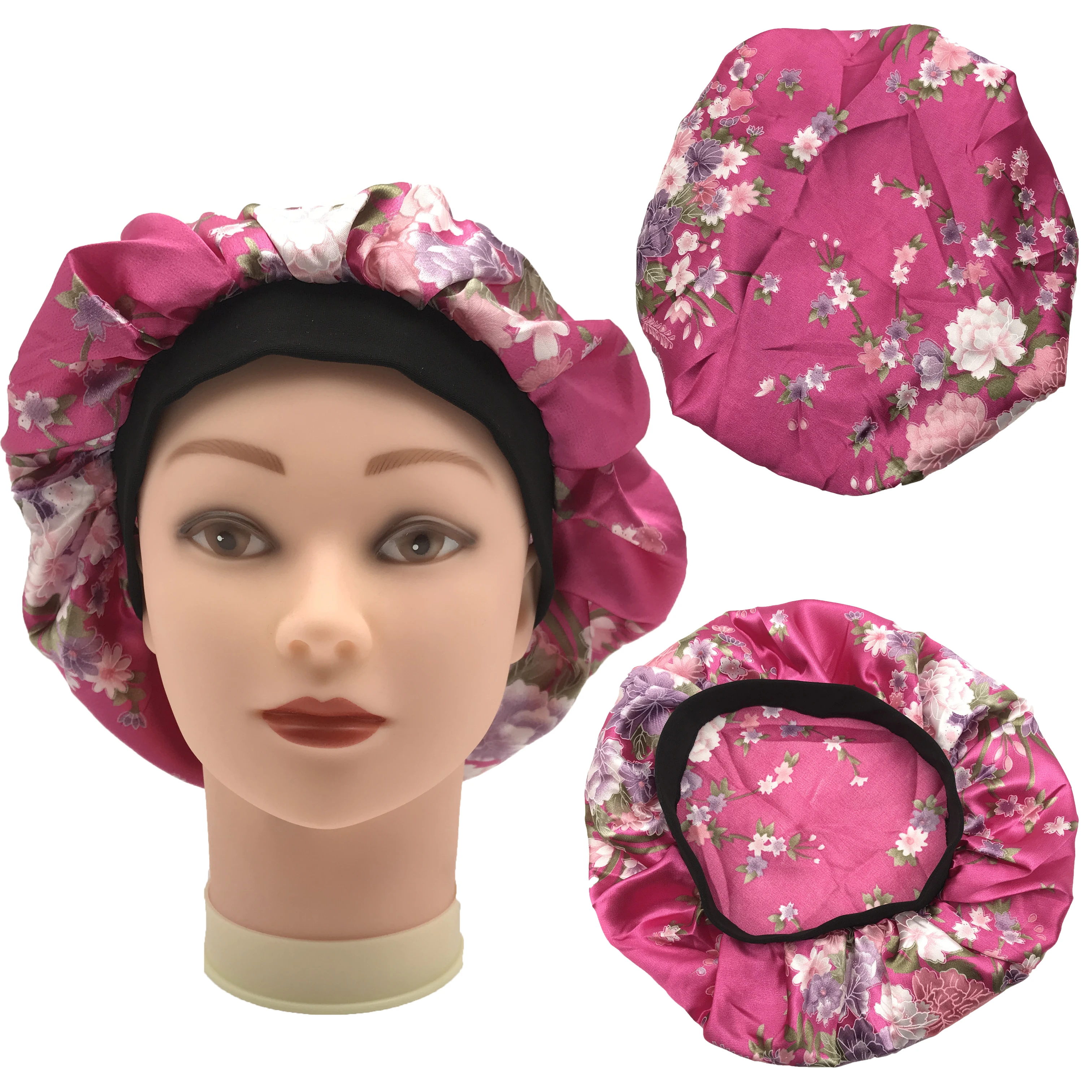Multi Color Single Layer Satin Bonnet Lady Sleep Cap Head wrap Hat Fashion Silky Bonnets