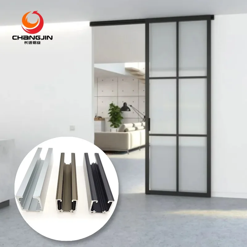 CHANGJIN sliding pocket door rail,roller flow rails,roller blind bottom rail size