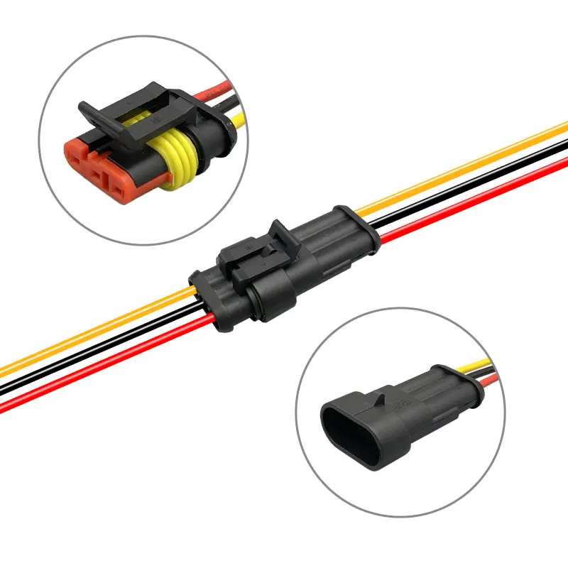amp super-seal 1.5 series 1 2 3 4 5 6 pin auto wire harnesses waterproof cables te connector