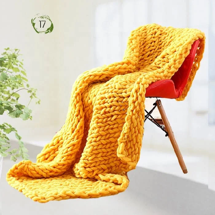 wholesale  chunky net tube knit throw weighted  blanket super soft woven blanket bohemian
