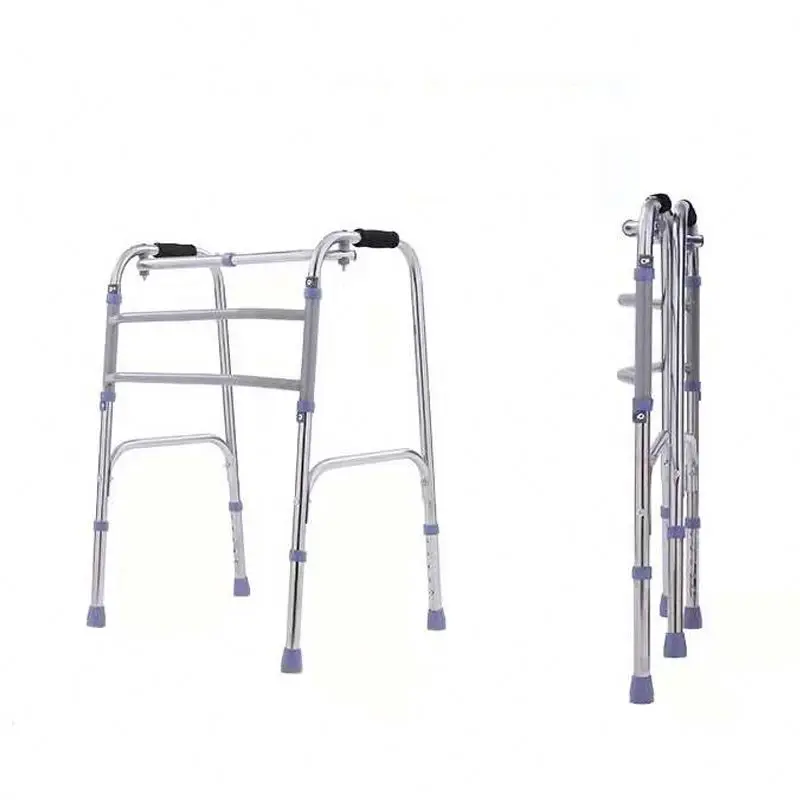 Folding Medical Adjustable Rollator Walker Strap bands chair for Disabled Walking Aid