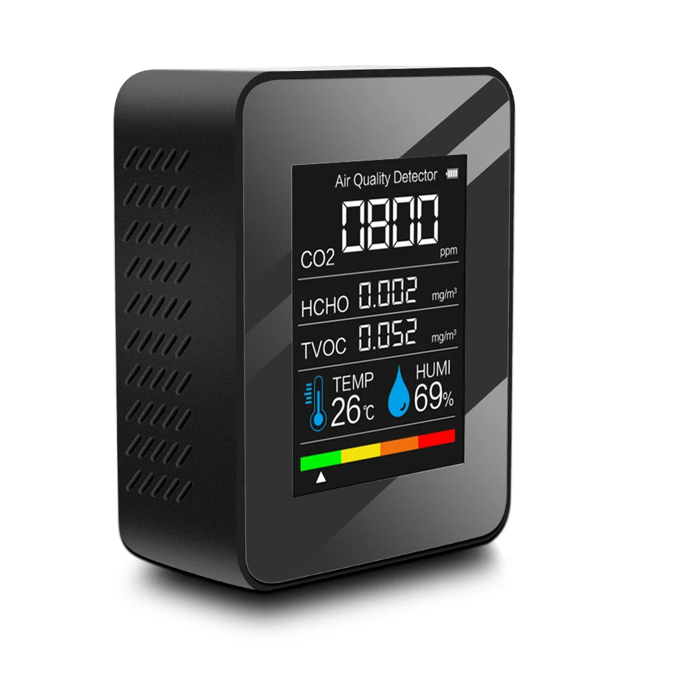 Многофункциональный цифровой измеритель CO2 5 в 1 тестер с датчиком температуры и влажности датчик качества воздуха детектор угарного