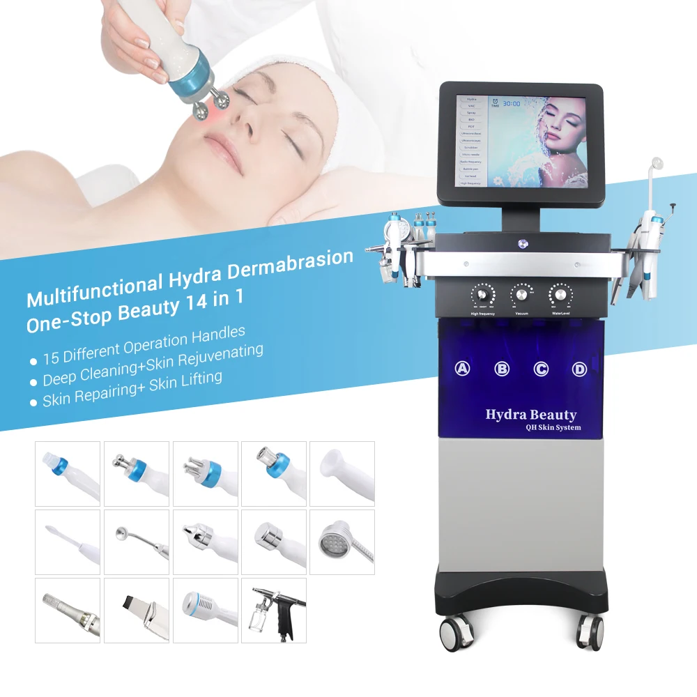 Professional korean 15in1 co2 bubble hydra beauty facial cleansing hydro dermabrasion machine for salon 2024
