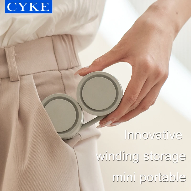 CYKE Mini Lazy Hanging Neck Fan Rechargeable Portable Folding Storage Aromatherapy Hand Free Bladeless Fan DQ209