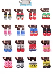 Hot Selling Cute Pet Cat Puppy Socks Multi Pattern Warm Non-Slip Soft  Christmas Socks For Pet
