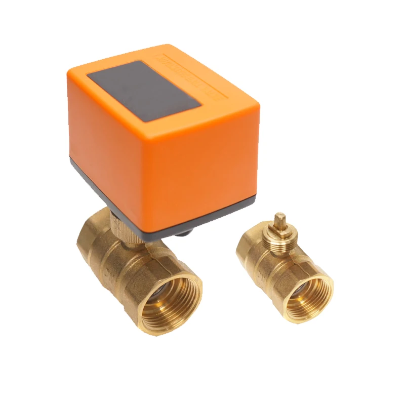 Winvall PN16 Electric Actuator DN15 DN20 DN25 Small Motorized Brass Valves Mini 2 Way Motorised Ball Valve for HVAC System