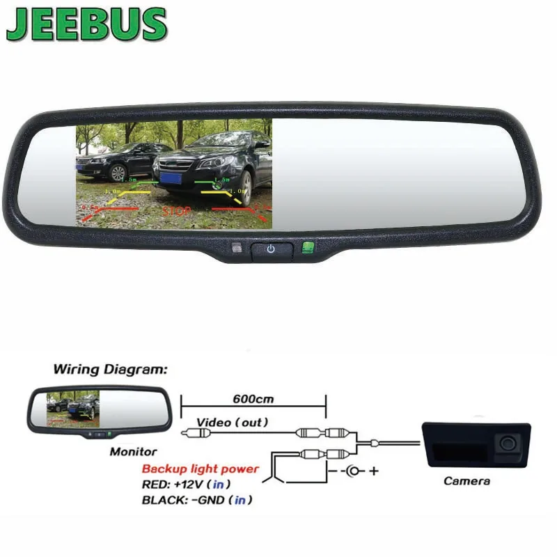 Good Quality Special Car 4.3inch Rear View Mirror Backup Car Reversing Monitor for Toyota