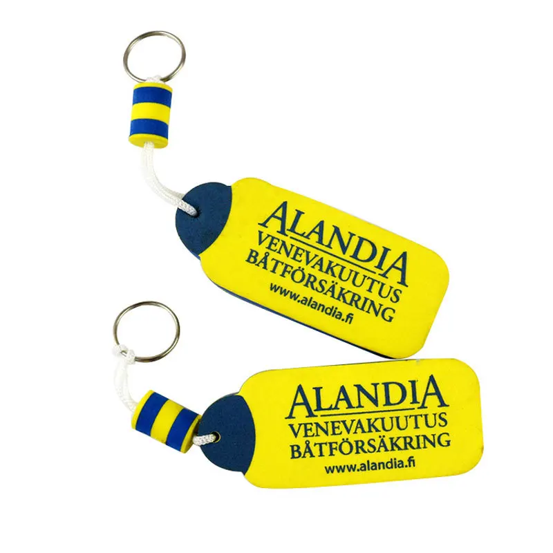 Wholesale eva foam floatable keychain keyholder  with rope