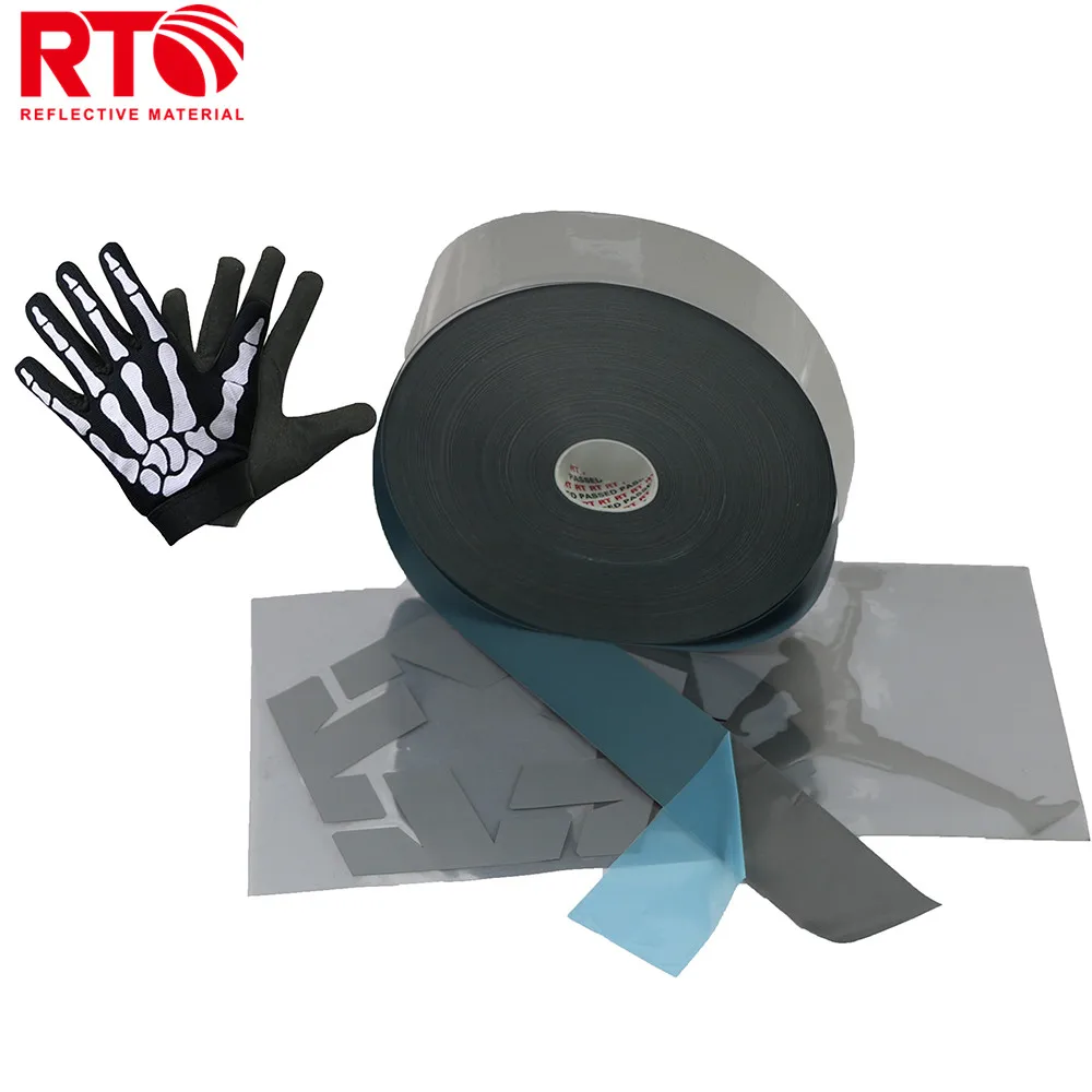 Gray Color Reflector Iron On Reflective Heat Transfer Label Safety Clothing Vinyl Reflective For Plotter Cutting
