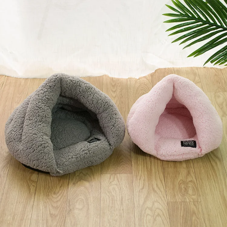 Designer Dog Tent Bed Flannel Cat Bed Foldable Small Pet Bed for Dog and Cats