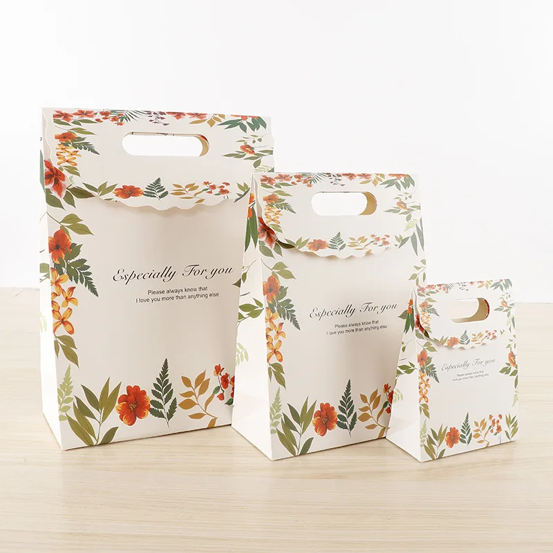 wholesale custom printing logo kraft paper shopping bag and portable Hiraguchi Velcro gift bags