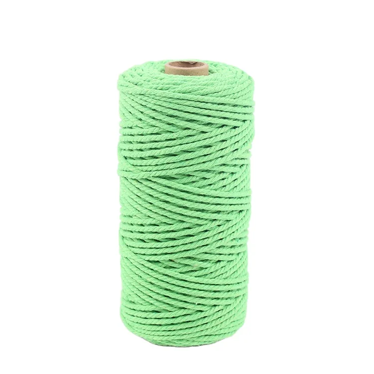 Pea Macrame Cord 3mm Colored Cotton Rope Macrame Yarn for Wall Hanging, Plant Hangers, Crafts, Knitting