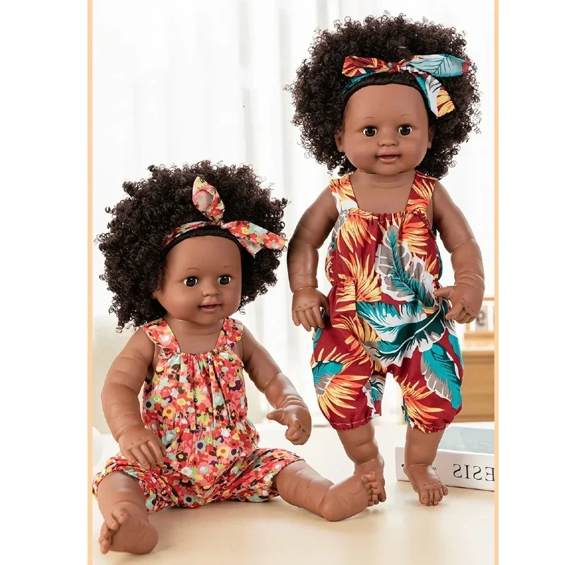 Hotsell 50cm African Black Skin Reborn Dolls Silicone Reborn Doll Kids Gifts Toddler Kids Washable Reborn Baby Dolls Girl