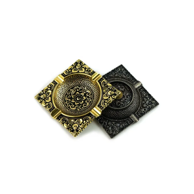 Wholesale Factory Custom Unique Metal Antique Gold Ashtray Cigar