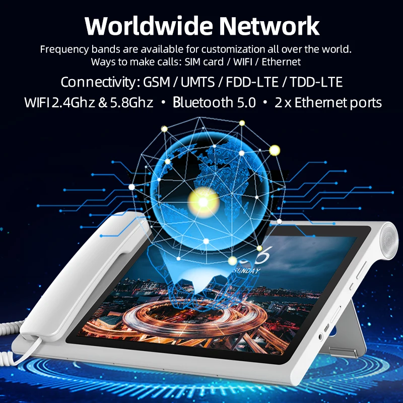  KT8001(3F) интеллигентая (ый) 10 дюймов фиксированный беспроводной телефон со смарт Android видеотелефон настольный AI для многих