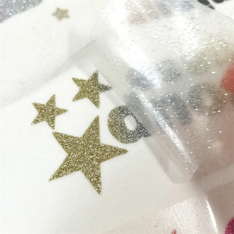 SIANMAY glitter htv Low MOQ custom heat transfers vinyl  cricut sheets for t-shirts