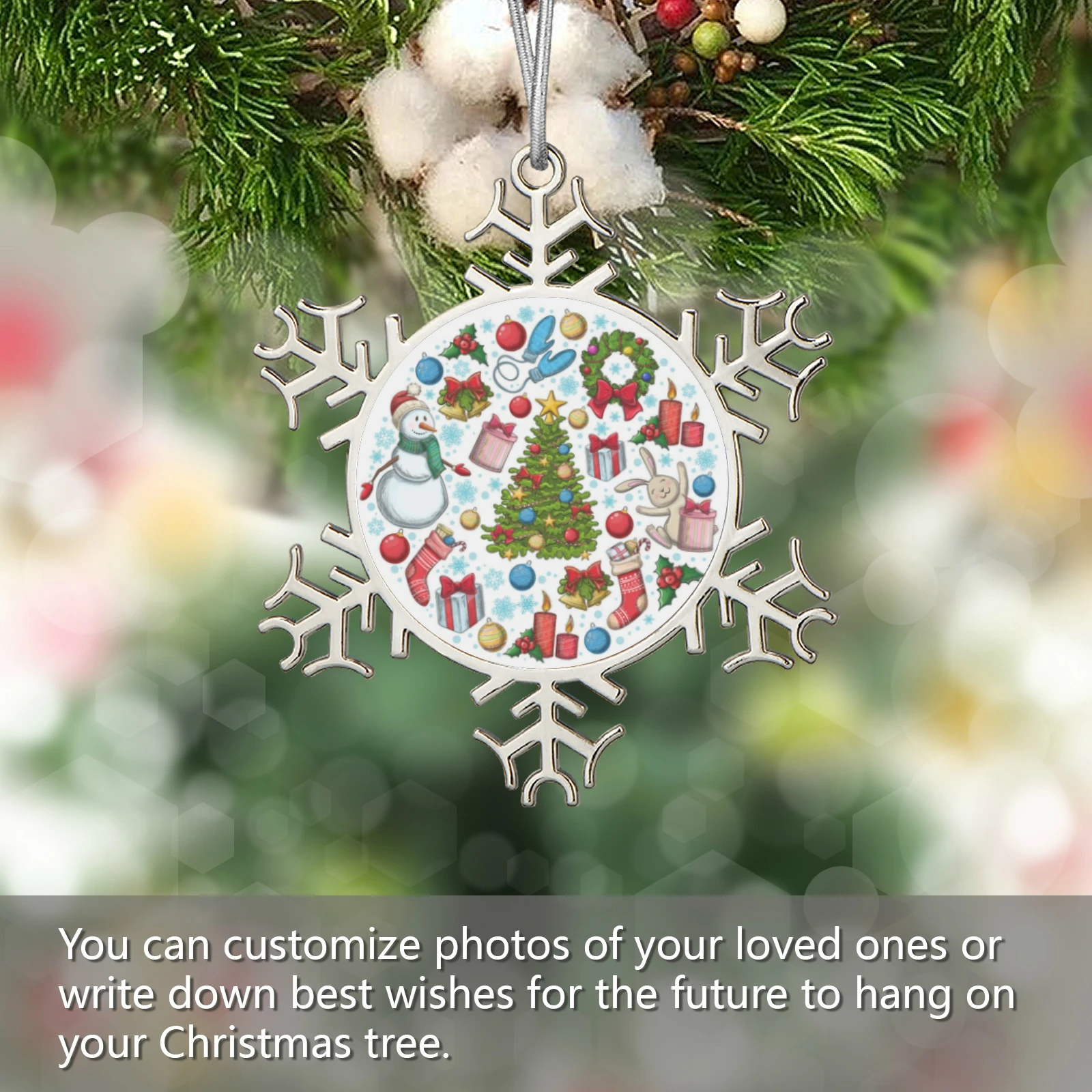 Hot Selling Customs printing Snowflake Ornaments Christmas decoration 4pieces Christmas Ball Decoration