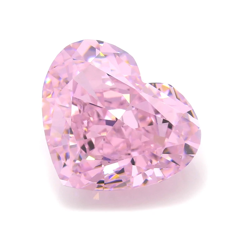 Высококачественный измельченный ледяной камень 5A CZ 6x6 мм в форме сердца розовый кубический циркон