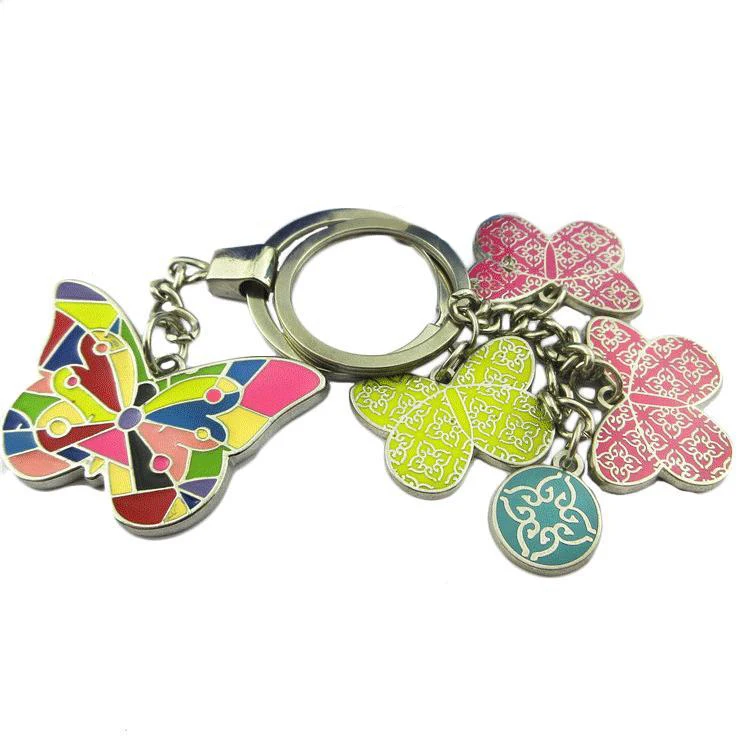 Designer wholesale custom funny keychain ring making supplies charm airplane bear spinner rope coffee butterfly letter keychains