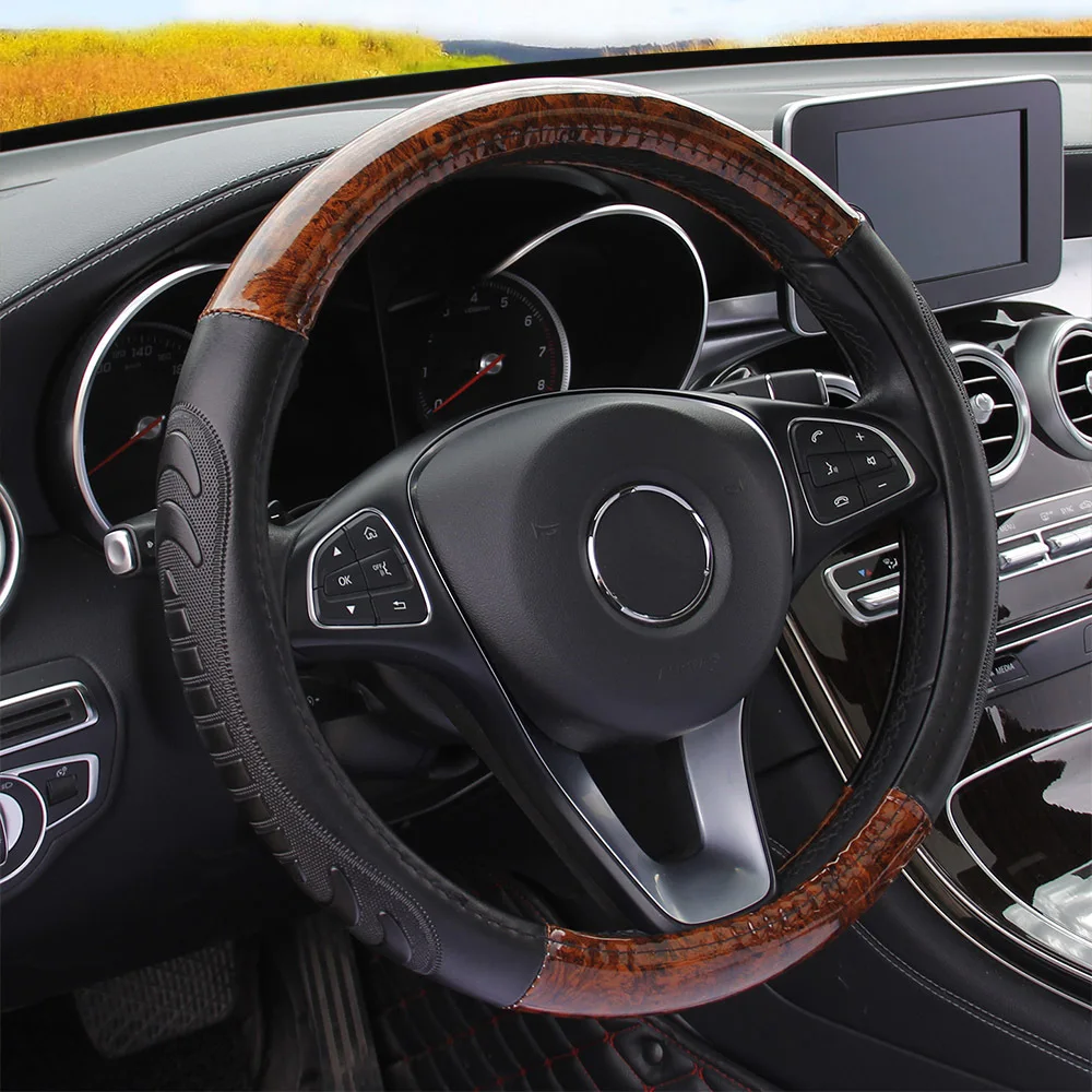 Cover Steering wheel wood car advanced steering