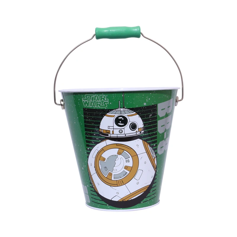 Large Capacity Pet Food Storage Container Round Metal Tin Popcorn Tin Bucket With Lid