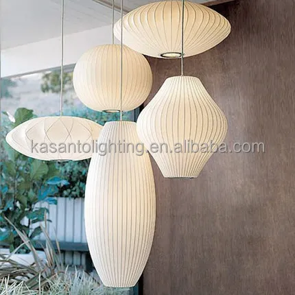 Japanese Style Designer Indoor Light Chandelier Modern Silk Pendant Lamp nelson bubble lamp