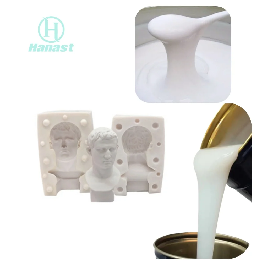 2024 Low Shrinkage Making Mold Gypsum Candle Wall Brick Roman Column Concrete Artificial Stone Rtv-2 Liquid Mold Silicone Rubber